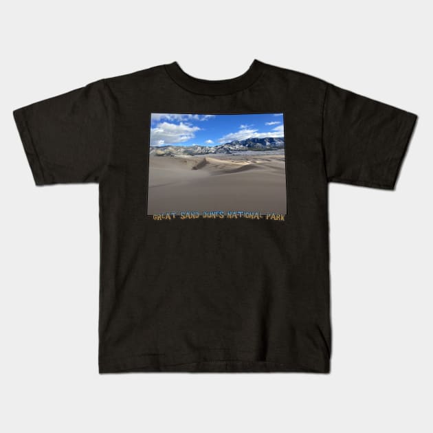 Colorado State Outline (Great Sand Dunes National Park) Kids T-Shirt by gorff